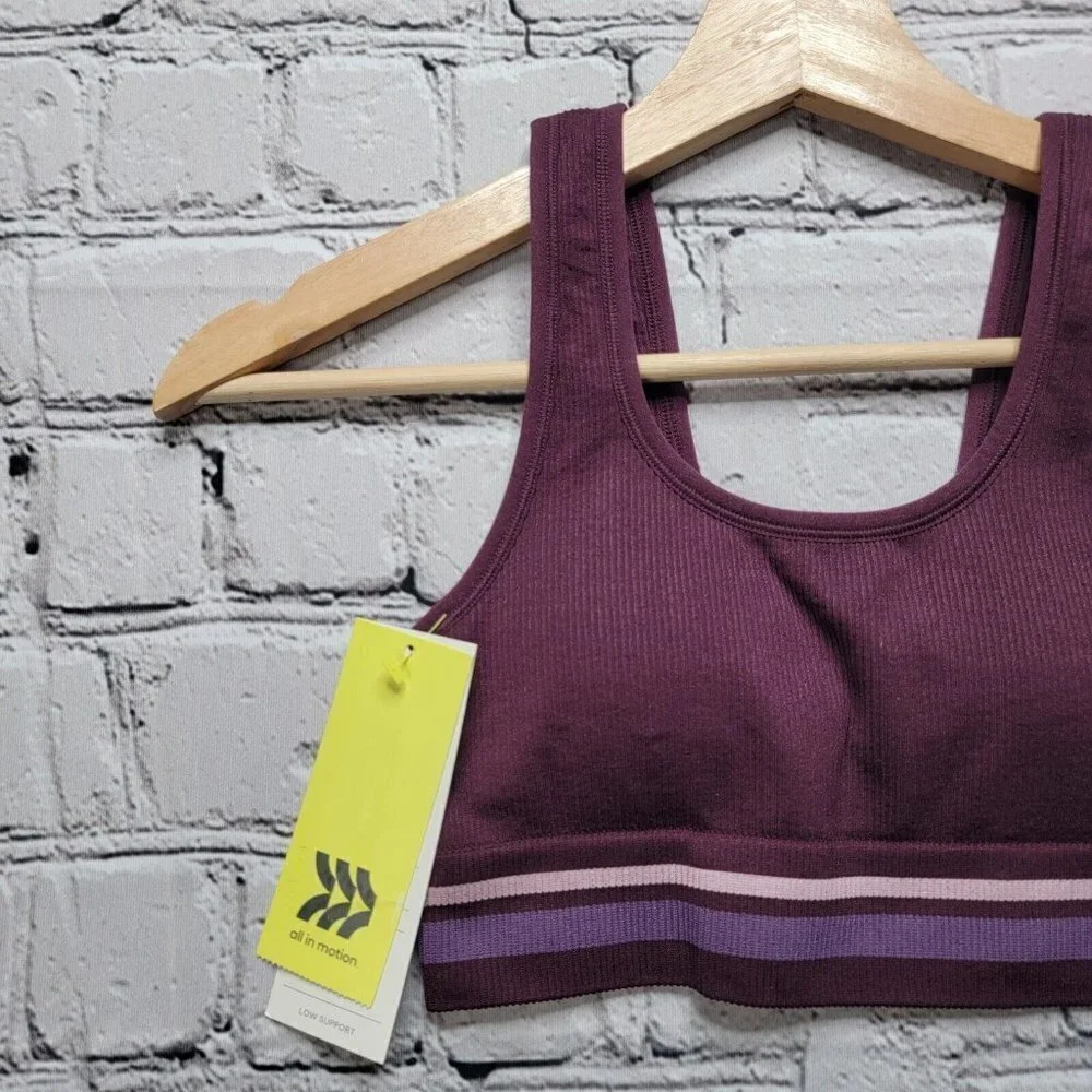 All In Motion Mulberry Purple Low Support Sports Bra NWT Size XS - Picture 2 of 9